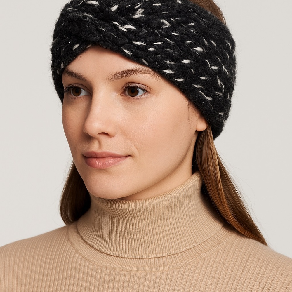 Eugenia Kim Knit Headband Ear Warmer - Black White‎ Marled Wool Alpaca Blend